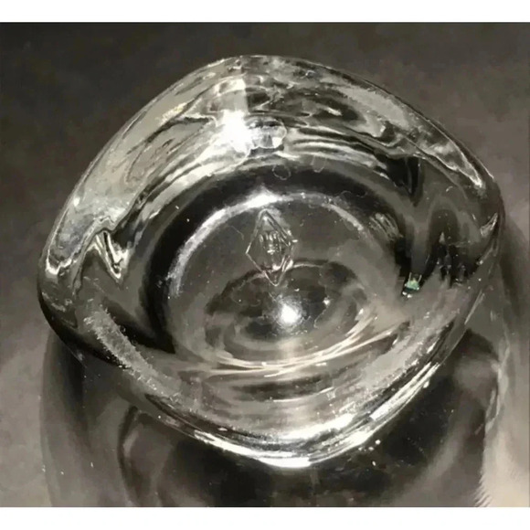 HEISEY Cabochon 6091 Clear Glass Open Sugar Bowl 1950's - Fluoresces Vintage - Picture 2 of 3